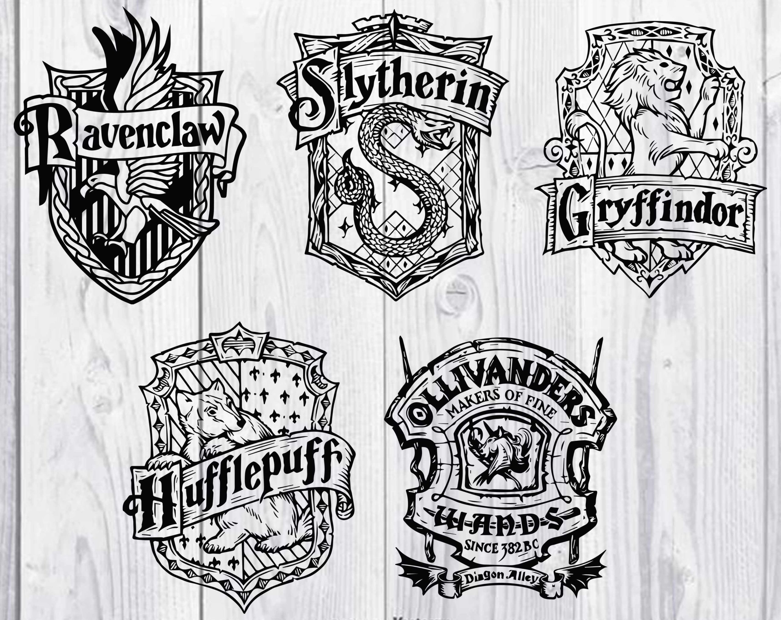Hogwarts Houses Crests svg,png,dxf,harry potter bundle svg,png,dxf