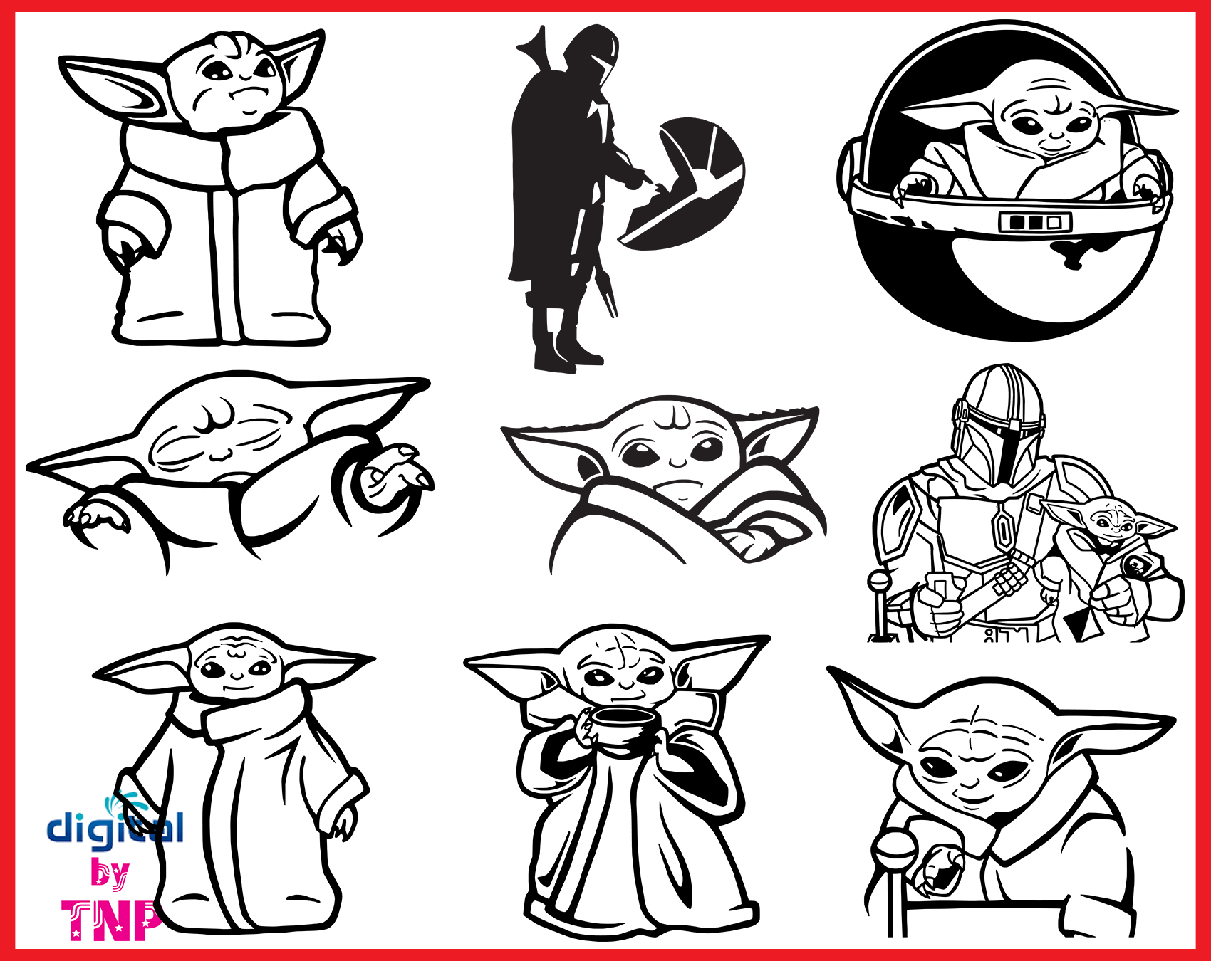 Free Free 329 Baby Yoda Svg Black And White SVG PNG EPS DXF File