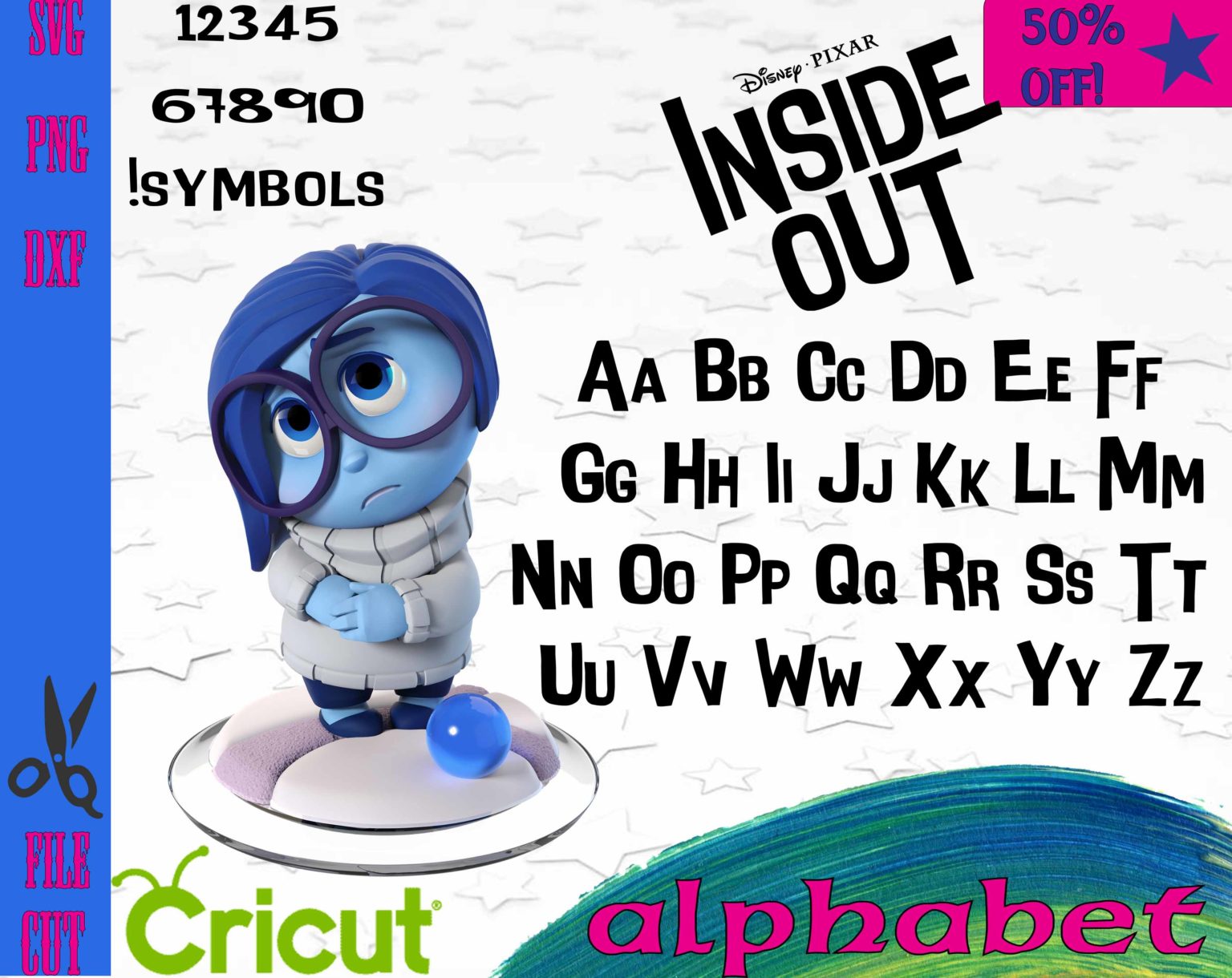 Inside Out svg, Inside Out Font ttf, Alphabet svg, Letters svg, Font