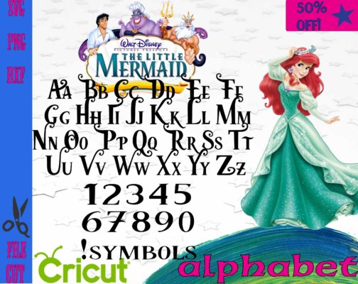 Little Mermaid svg, Little Mermaid Font ttf, Alphabet svg, Letters svg ...