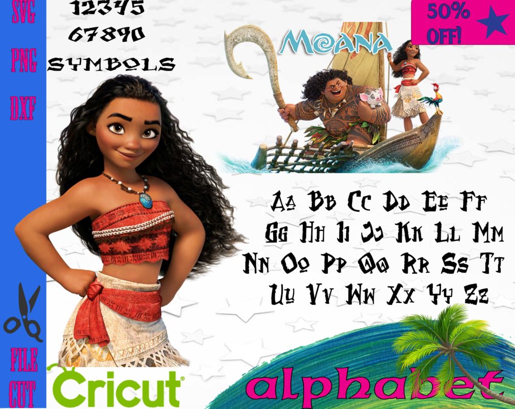 Moana svg, Moana Font ttf, Alphabet svg, Letters svg, Font Svg, svg ...