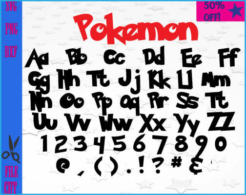 Download Pokemon svg, Pokemon Font ttf, Alphabet svg, Letters svg ...