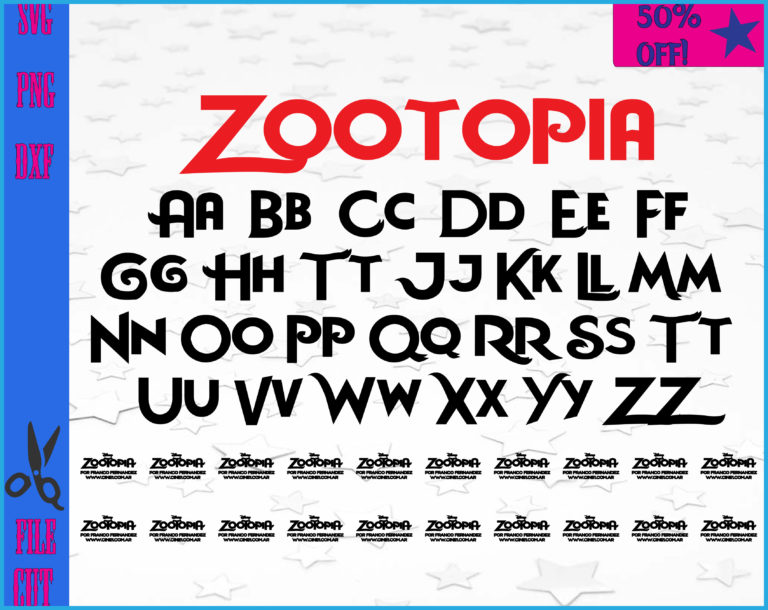 Zootopia Font Svg, Zootopia Font Ttf, Alphabet Svg, Letters Svg, Font ...