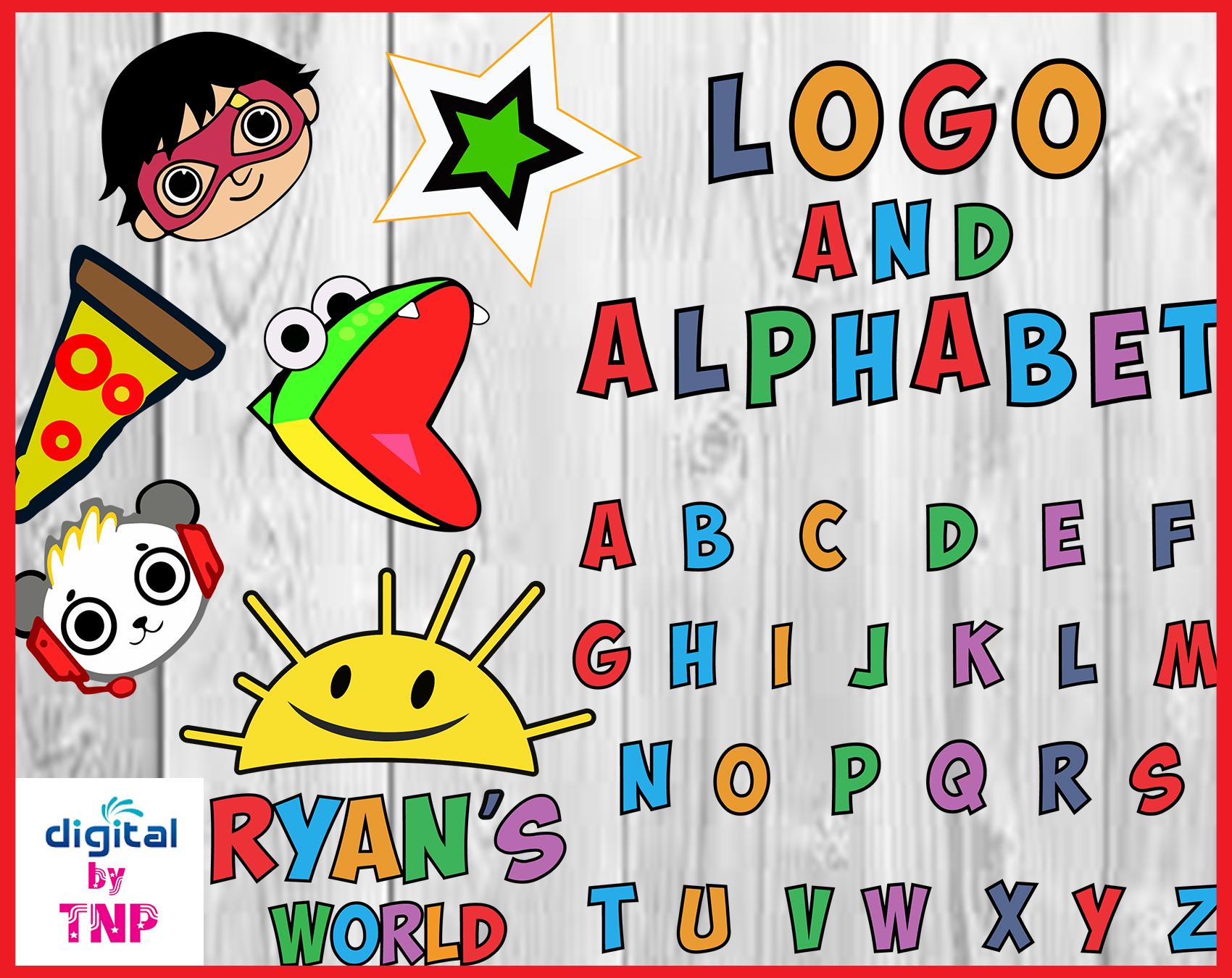Download Ryans World Logo with full Alphabet svg, shirt, cup, sippy, Sunshine, Panda, Pizza, Lizard ...