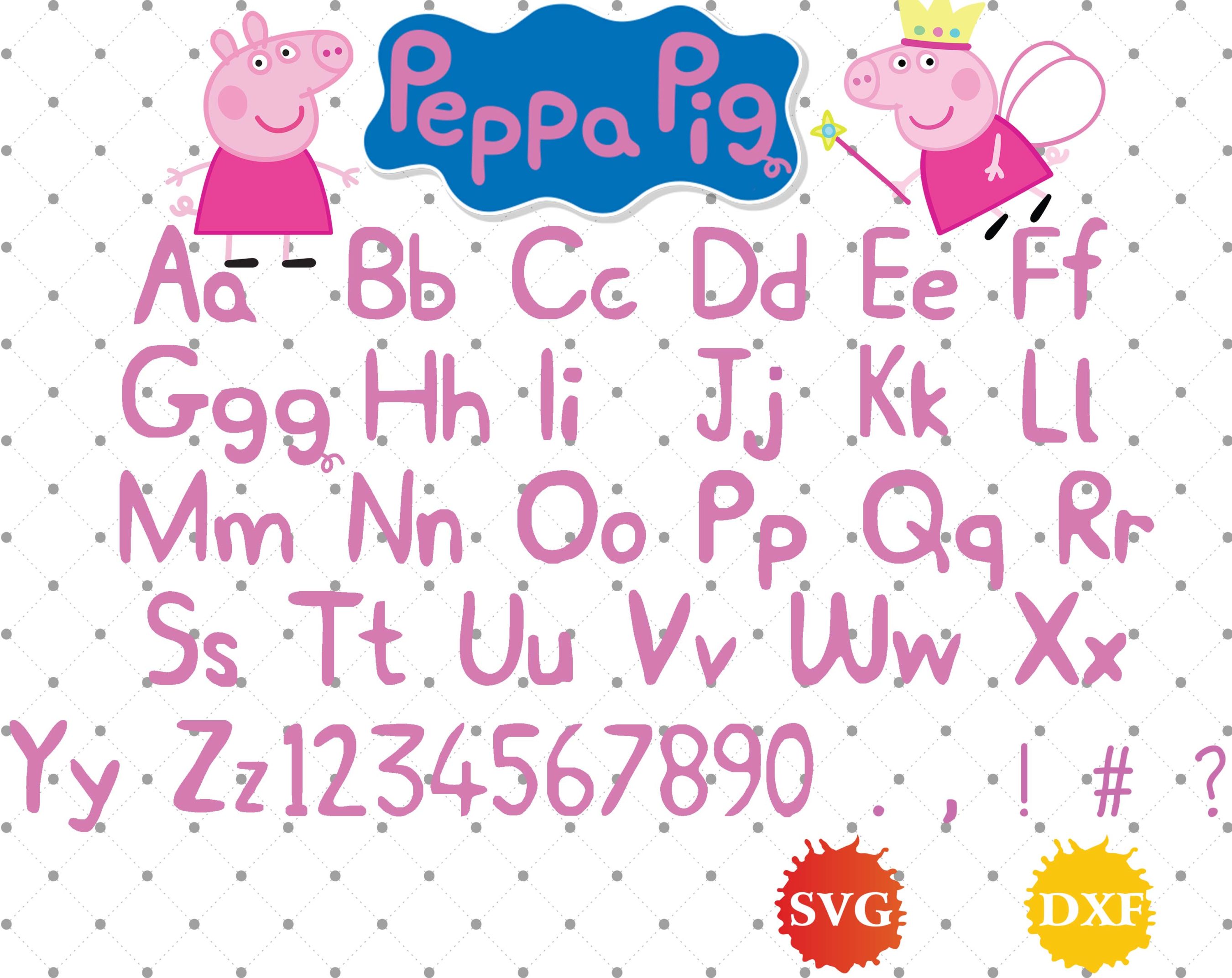 Download Pepa pig svg, pepa pig font ttf, Alphabet svg, Letters svg ...