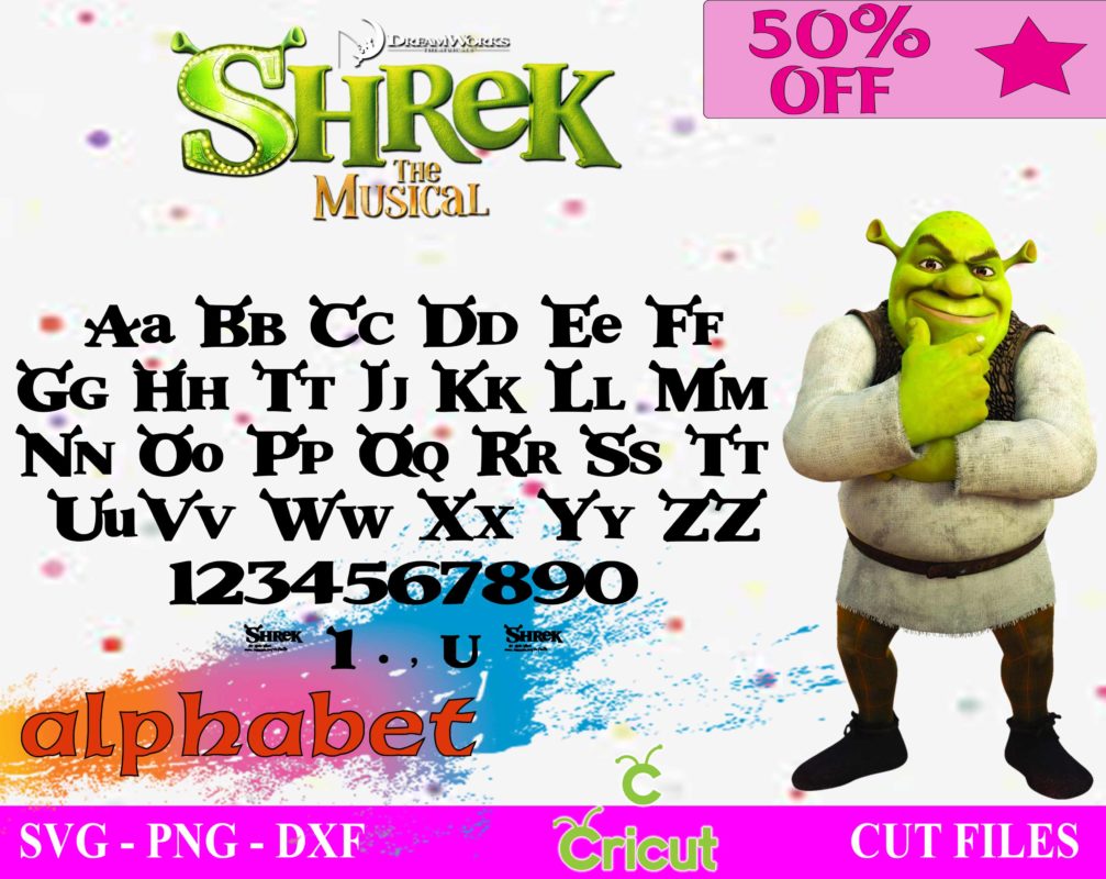 Shrek Font svg, Shrek Font ttf, Shrek Alphabet svg, Shrek Letters svg ...