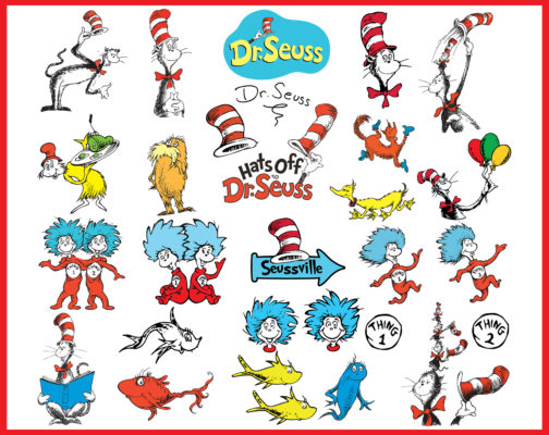 A, Dr Seuss svg bundle, Cat in hat svg, lorax svg, thing one two svg ...