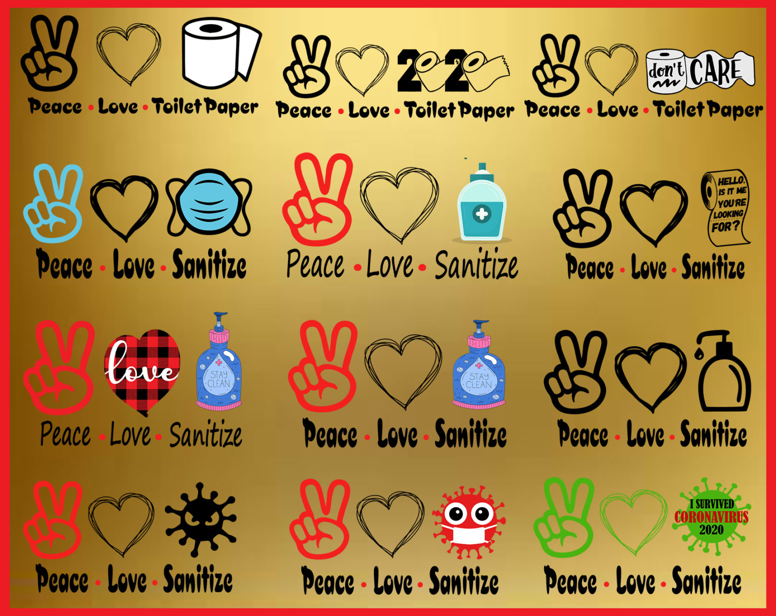 Download 12 design Peace Love Sanitize SVG, Awareness SVG Cut file ...