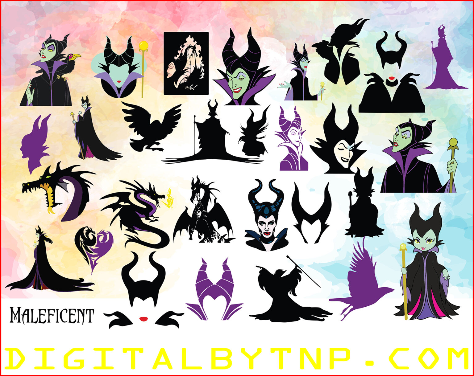 Maleficent SVG, Disney svg, Disney bundle svg, Maleficent Clip Art, Malefic...
