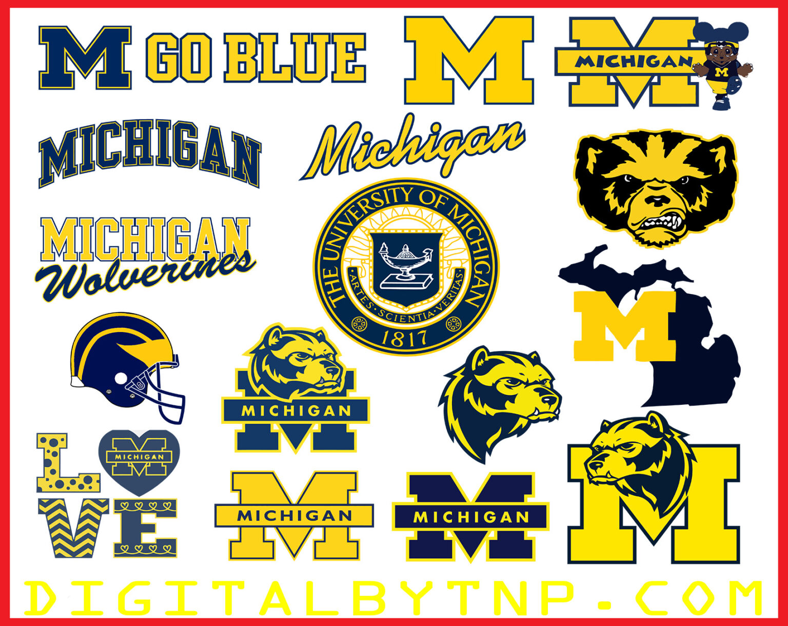 Michigan Wolverines Svg, NCAA svg, Tshirt design, Cut files, Print