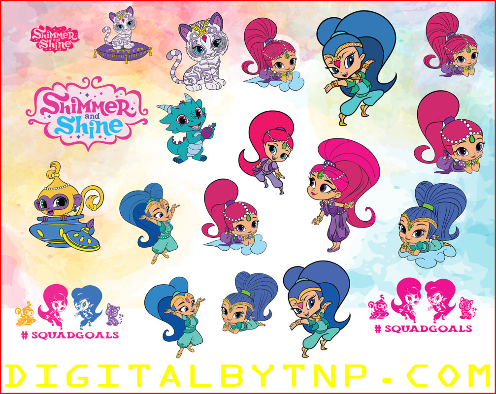 A Shimmer and Shine Layered SVG, Disney bundle SVG, PNG, DXF. Instant