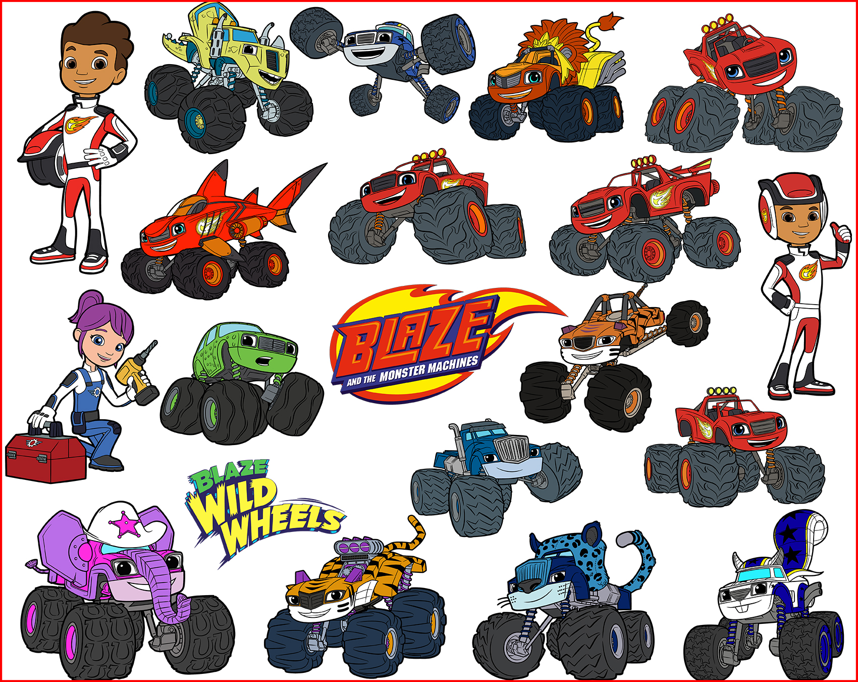 Monster Machines PNG Silhouettes Svg the monster machines blaze and ...