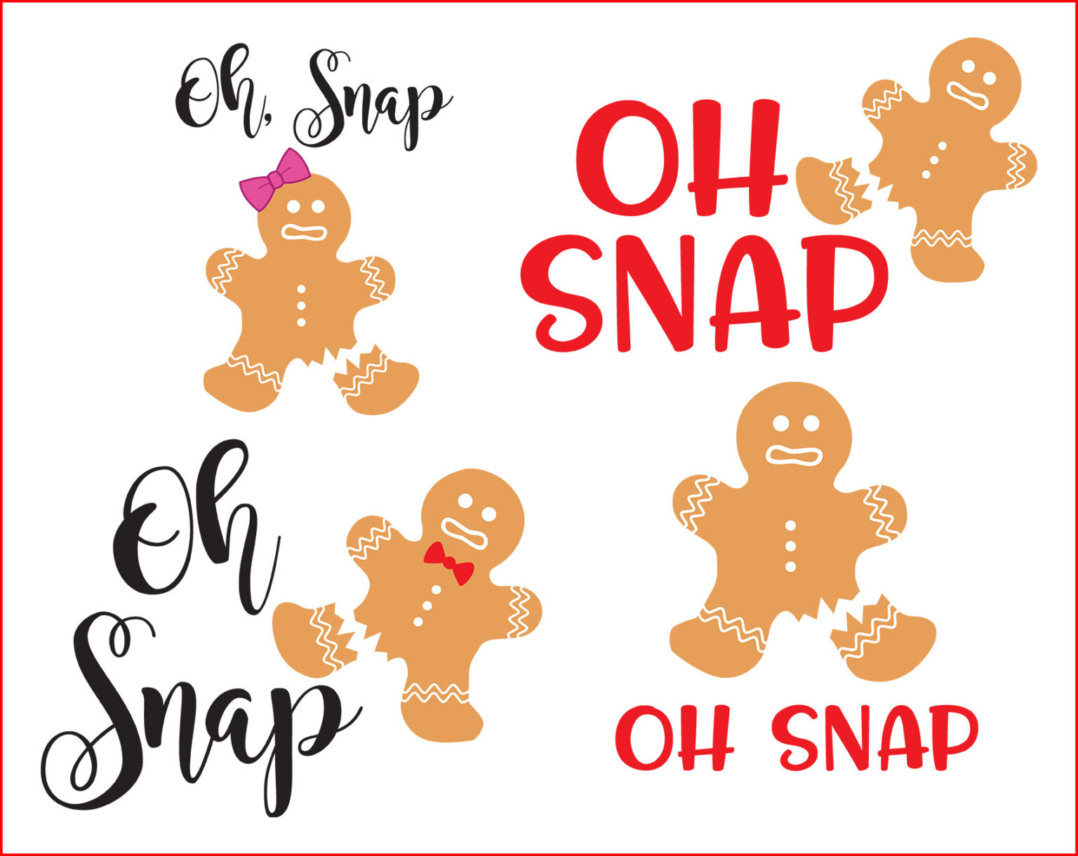 Oh Snap Gingerbread Cookies SVG, Cricut, Clipart – Customer