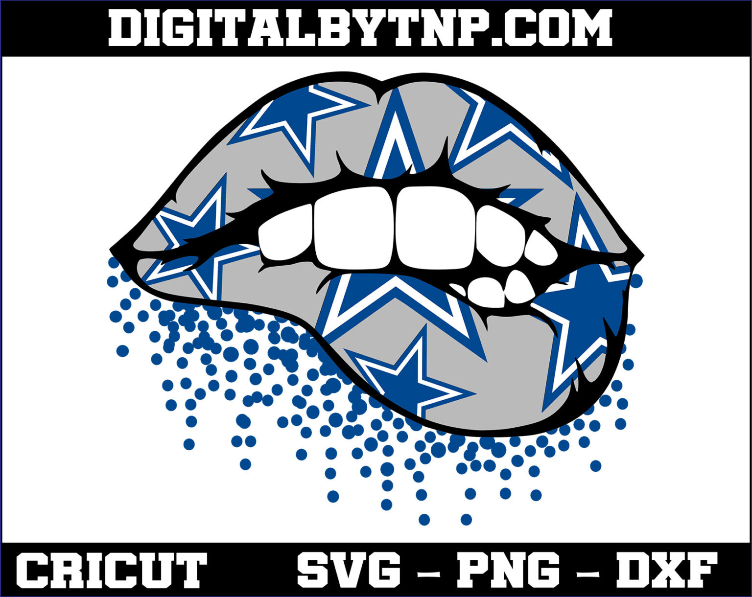 Dallas Cowboys lips svg cut file for cricut silhouette cameo, Dallas ...