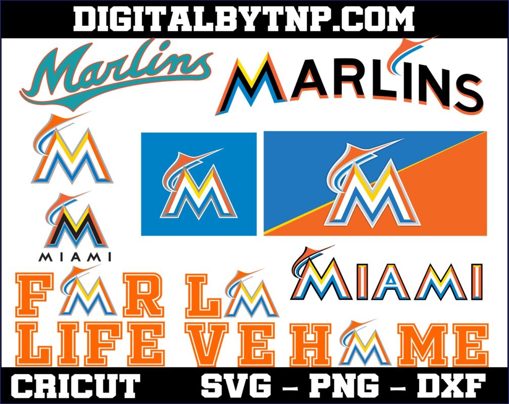 Miami Marlins Svg, MLB svg bundle, Sports Logo Baseball Cricut, Cutting ...