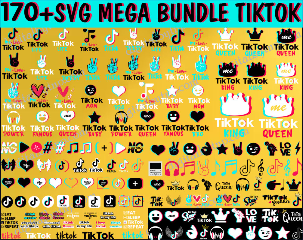 Tik tok SVG Bundle, Tik tok Svg, Tiktok Logo Svg, Tiktok Queen, Tiktok