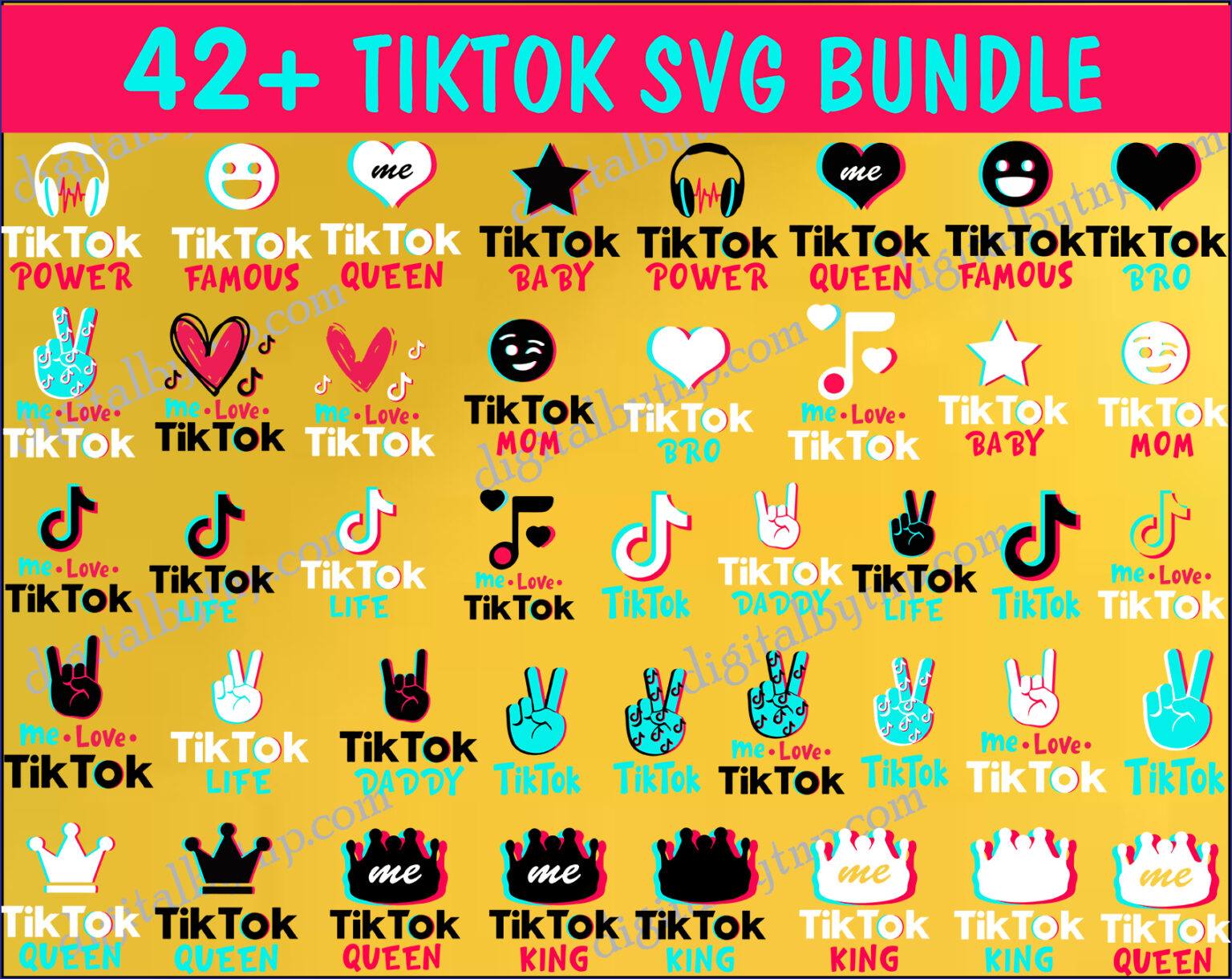 Tik tok SVG Bundle, Tik tok Svg, Tiktok Logo Svg, Tiktok Queen, Tiktok