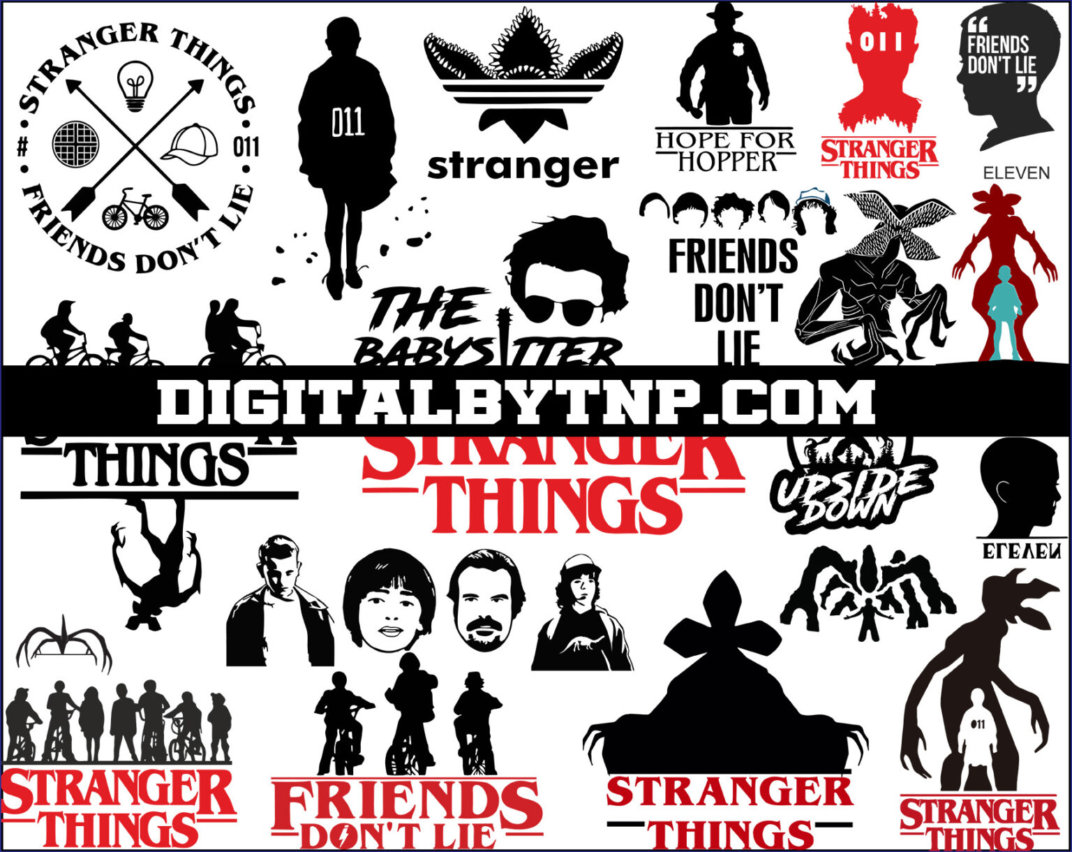 Stranger things svg Bundle, Stranger things silhouette, upside down